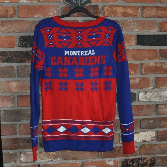 NHL Montreal Canadiens V-Neck Ugly Christmas Knit Sweater Large - Picture 7 of 7